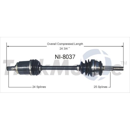 Surtrack Axle Cv Axle Shaft, Ni-8037 NI-8037